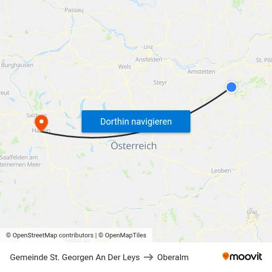 Gemeinde St. Georgen An Der Leys to Oberalm map