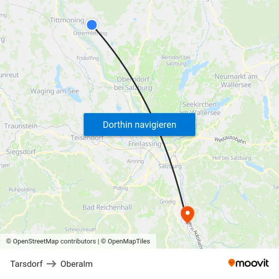 Tarsdorf to Oberalm map