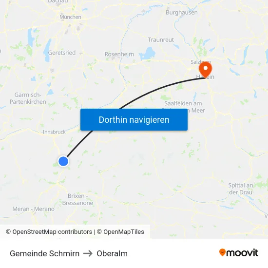 Gemeinde Schmirn to Oberalm map
