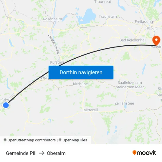 Gemeinde Pill to Oberalm map