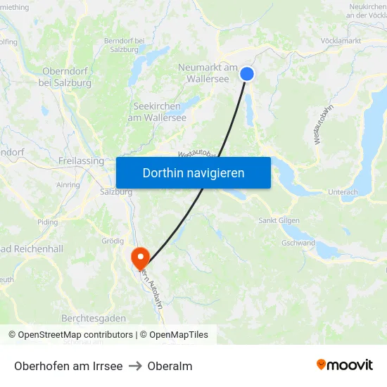 Oberhofen am Irrsee to Oberalm map
