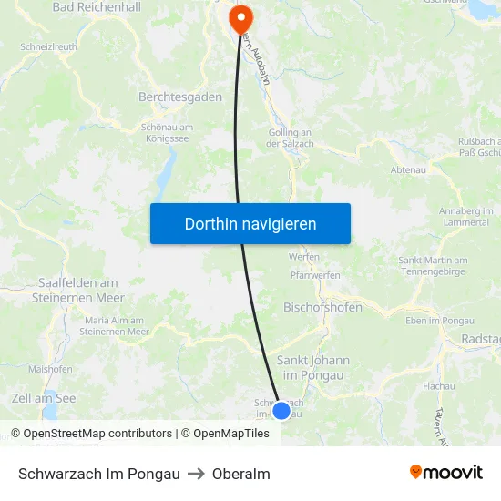 Schwarzach Im Pongau to Oberalm map