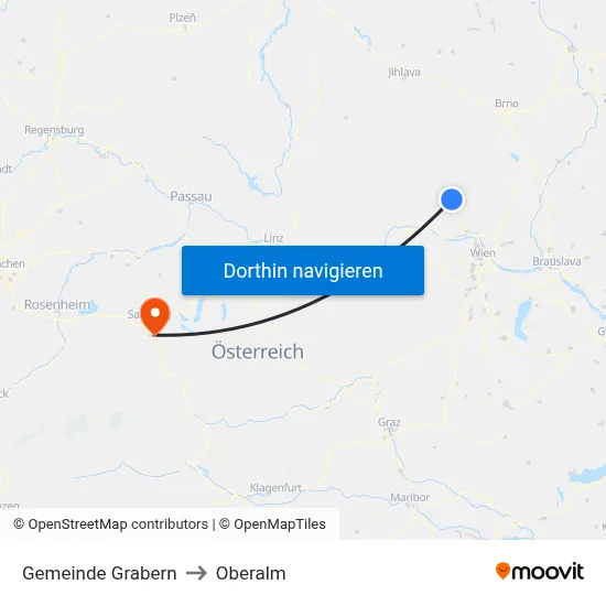 Gemeinde Grabern to Oberalm map