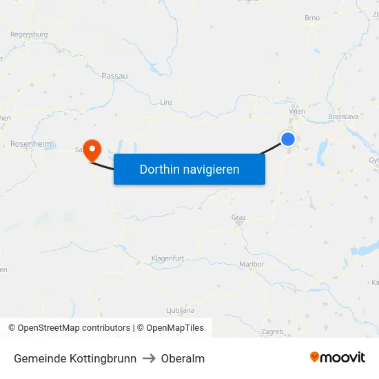 Gemeinde Kottingbrunn to Oberalm map