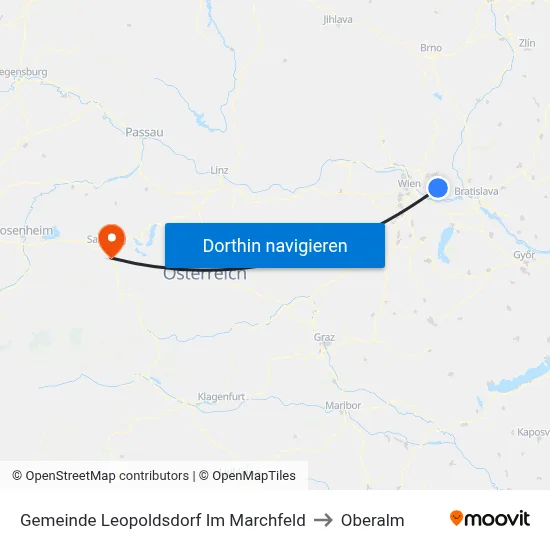 Gemeinde Leopoldsdorf Im Marchfeld to Oberalm map