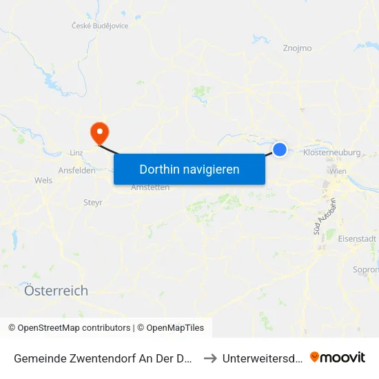 Gemeinde Zwentendorf An Der Donau to Unterweitersdorf map