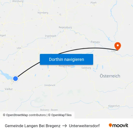 Gemeinde Langen Bei Bregenz to Unterweitersdorf map
