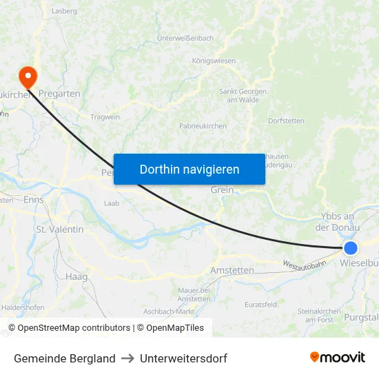 Gemeinde Bergland to Unterweitersdorf map