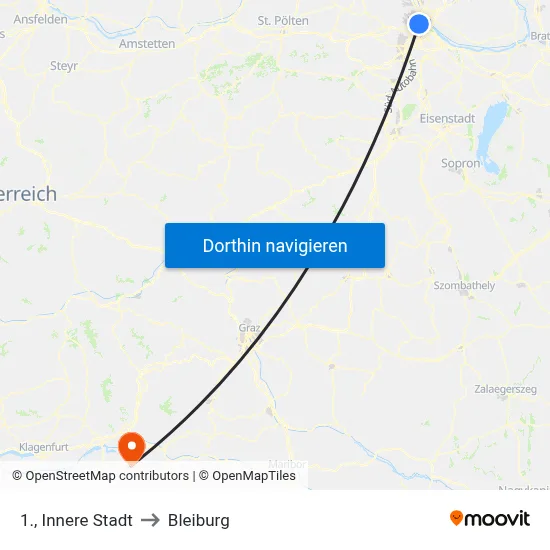 1., Innere Stadt to Bleiburg map