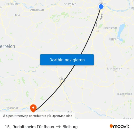 15., Rudolfsheim-Fünfhaus to Bleiburg map