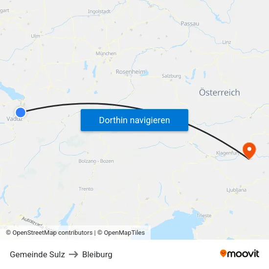 Gemeinde Sulz to Bleiburg map
