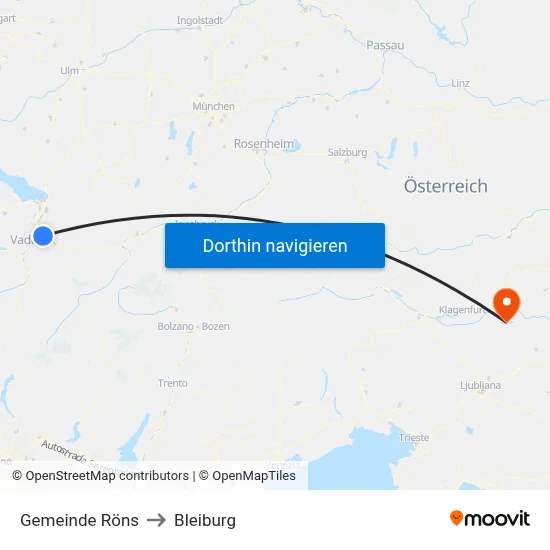 Gemeinde Röns to Bleiburg map