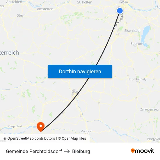 Gemeinde Perchtoldsdorf to Bleiburg map
