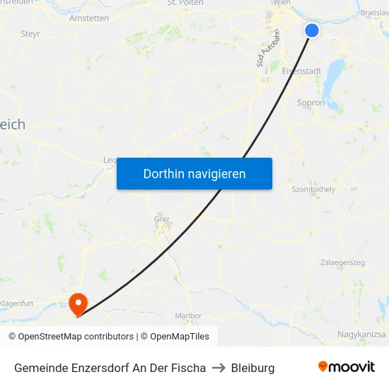 Gemeinde Enzersdorf An Der Fischa to Bleiburg map