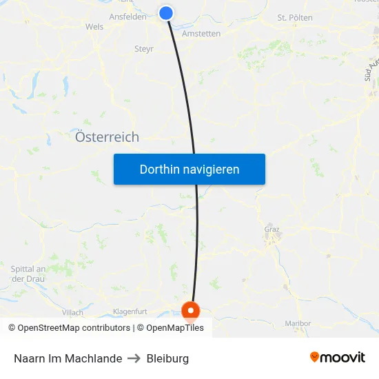 Naarn Im Machlande to Bleiburg map