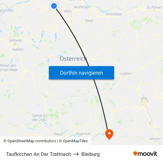 Taufkirchen An Der Trattnach to Bleiburg map