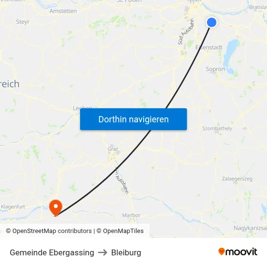 Gemeinde Ebergassing to Bleiburg map