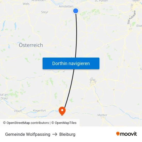 Gemeinde Wolfpassing to Bleiburg map
