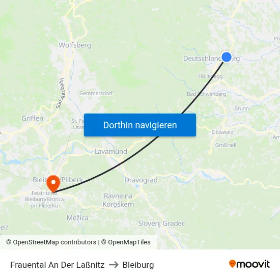 Frauental An Der Laßnitz to Bleiburg map