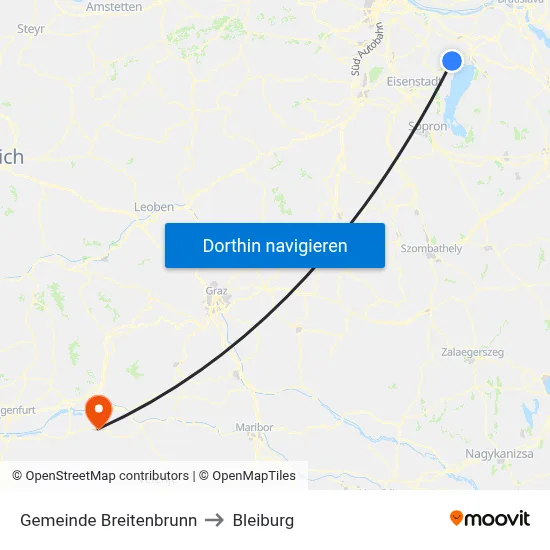 Gemeinde Breitenbrunn to Bleiburg map