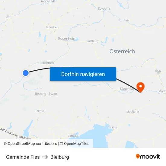 Gemeinde Fiss to Bleiburg map