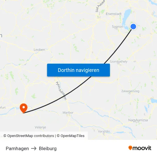 Pamhagen to Bleiburg map