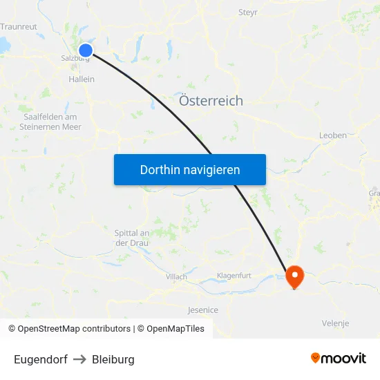 Eugendorf to Bleiburg map