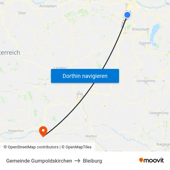 Gemeinde Gumpoldskirchen to Bleiburg map