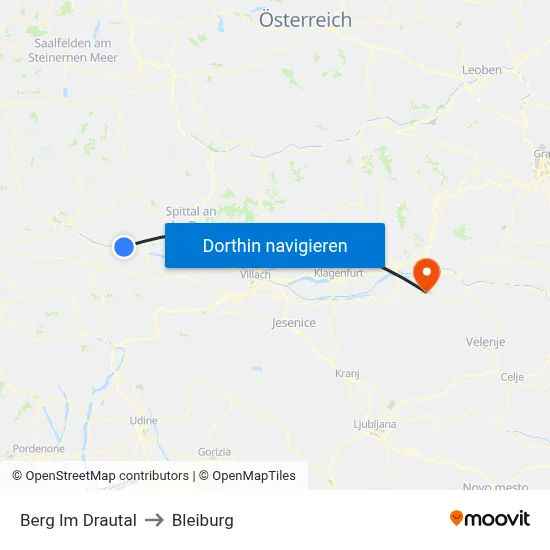 Berg Im Drautal to Bleiburg map