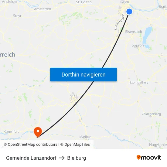 Gemeinde Lanzendorf to Bleiburg map