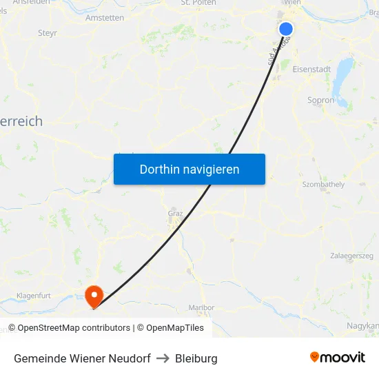 Gemeinde Wiener Neudorf to Bleiburg map