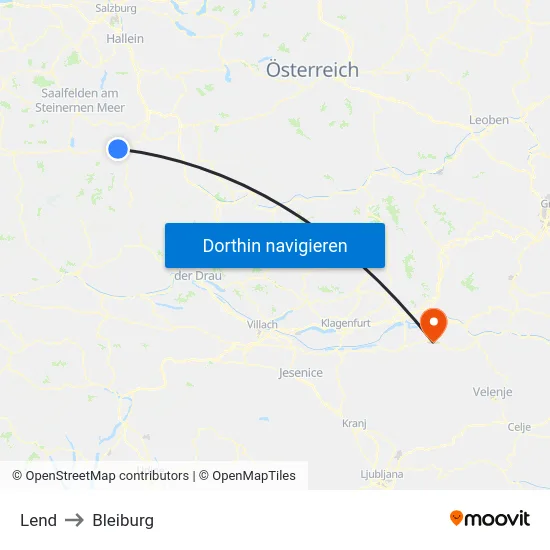 Lend to Bleiburg map