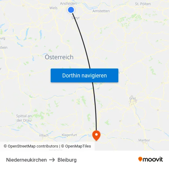 Niederneukirchen to Bleiburg map