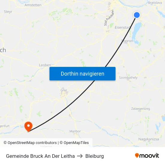 Gemeinde Bruck An Der Leitha to Bleiburg map
