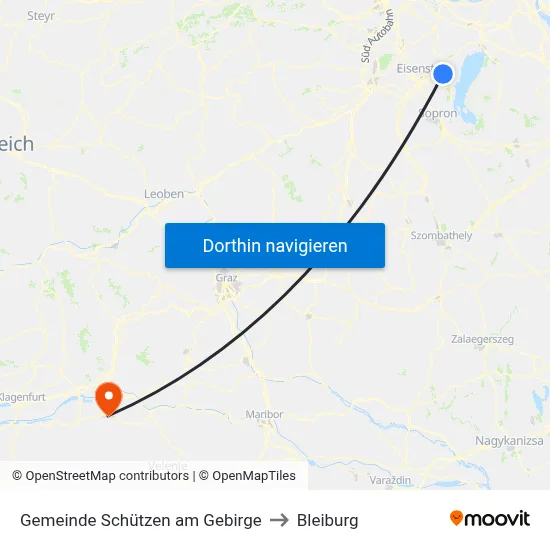 Gemeinde Schützen am Gebirge to Bleiburg map