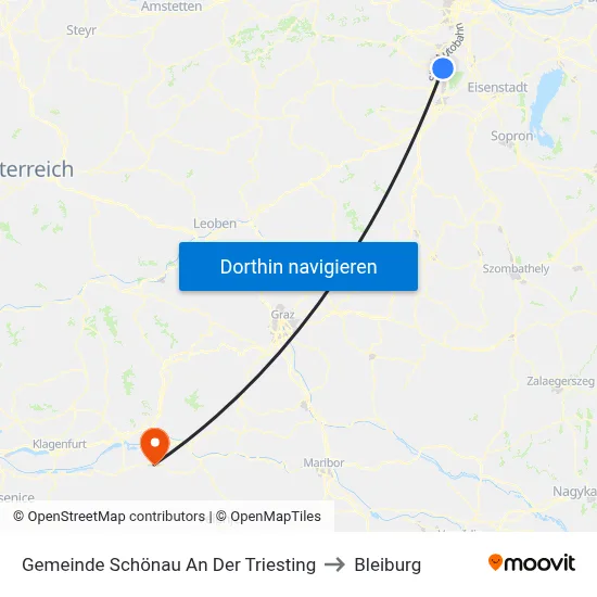 Gemeinde Schönau An Der Triesting to Bleiburg map