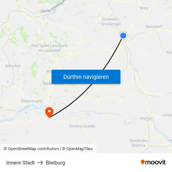 Innere Stadt to Bleiburg map