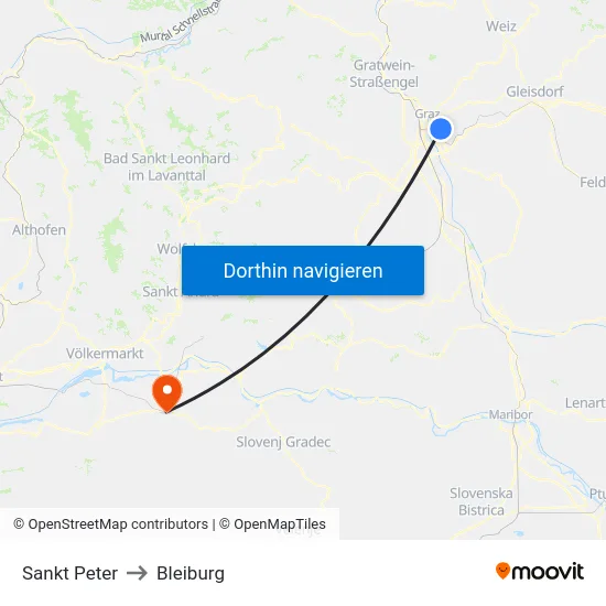 Sankt Peter to Bleiburg map