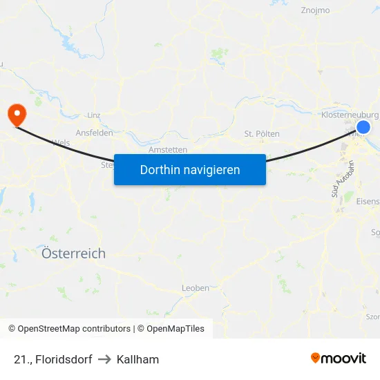 21., Floridsdorf to Kallham map