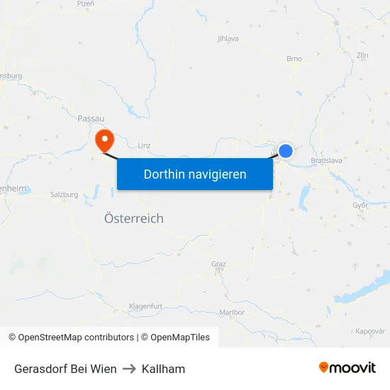 Gerasdorf Bei Wien to Kallham map