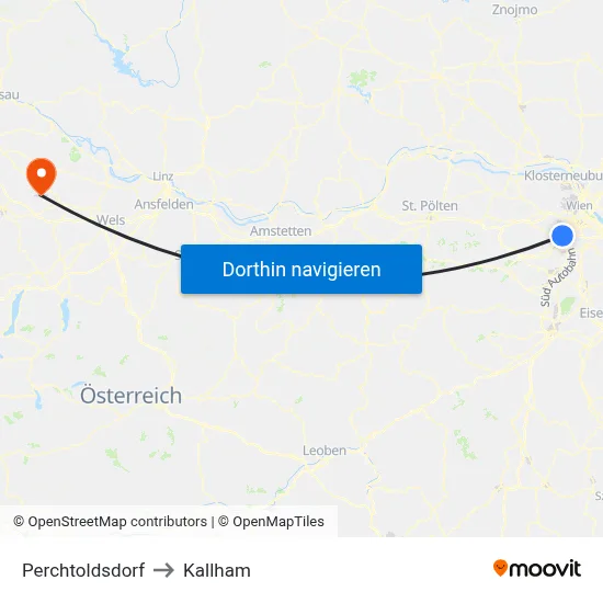 Perchtoldsdorf to Kallham map