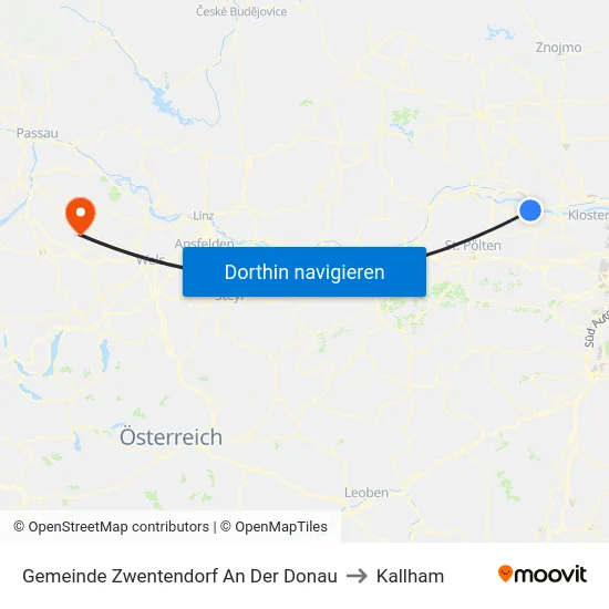 Gemeinde Zwentendorf An Der Donau to Kallham map