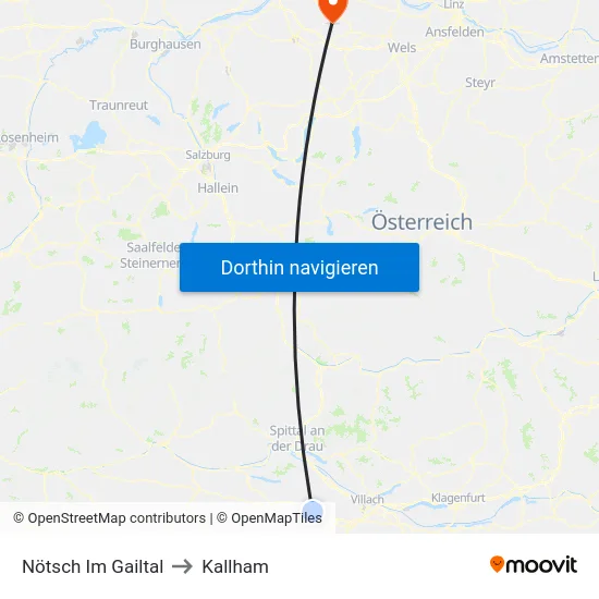 Nötsch Im Gailtal to Kallham map