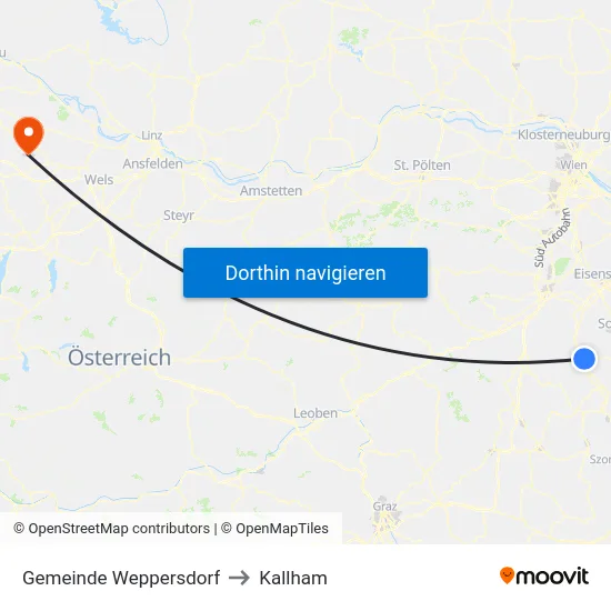 Gemeinde Weppersdorf to Kallham map