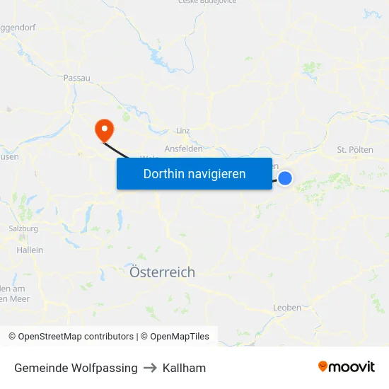 Gemeinde Wolfpassing to Kallham map