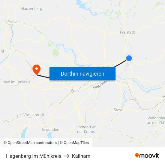 Hagenberg Im Mühlkreis to Kallham map