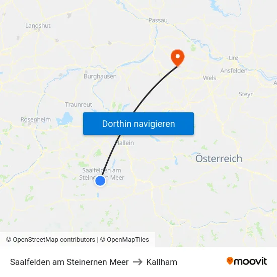 Saalfelden am Steinernen Meer to Kallham map