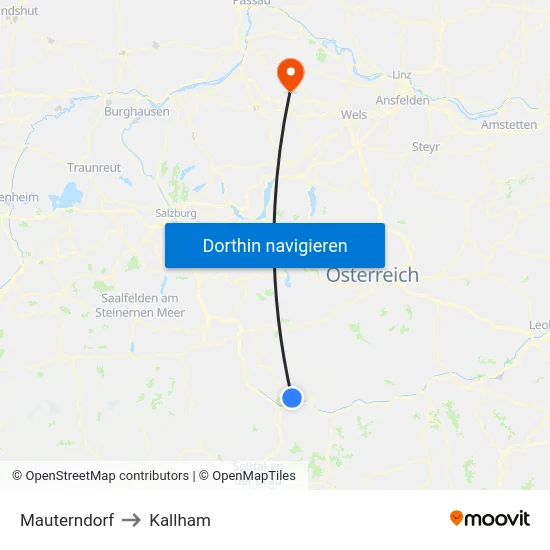 Mauterndorf to Kallham map