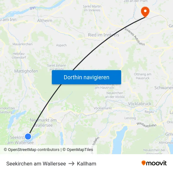 Seekirchen am Wallersee to Kallham map