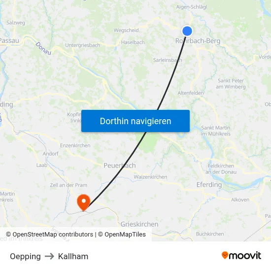 Oepping to Kallham map